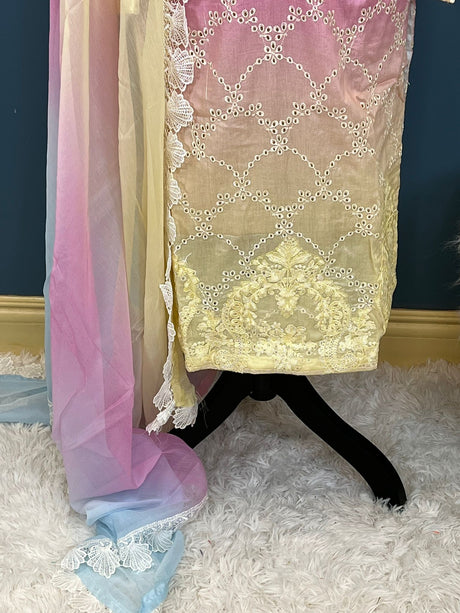 Luxury lawn with Chiffon dupatta Ready To Ship