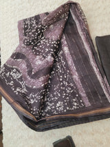 Soft digital printed linen saree