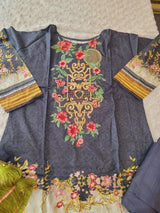 Pakistani Stitched lawn Embroidered Salwar kameez ready to ship