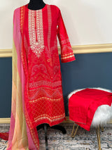 Pakistani Stitched lawn Embroidered Salwar kameez ready to ship