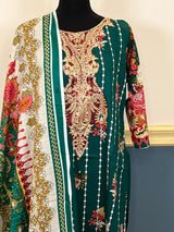Indian Cotton Stitched Embroidery Suit Ready To Ship