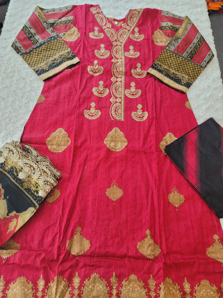 Pakistani lawn Embroidered Salwar kameez Ready To Ship