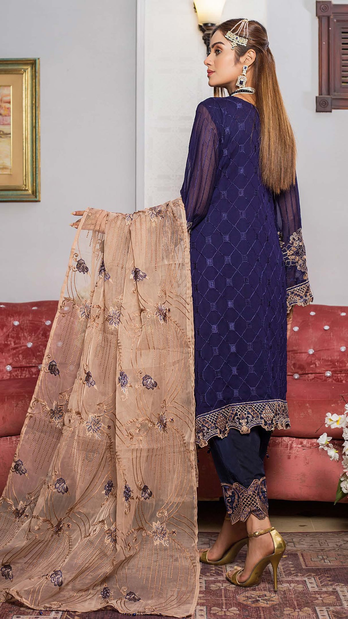 Zainab Fazlani Luxury Embrodered chiffon Collection 100% Original