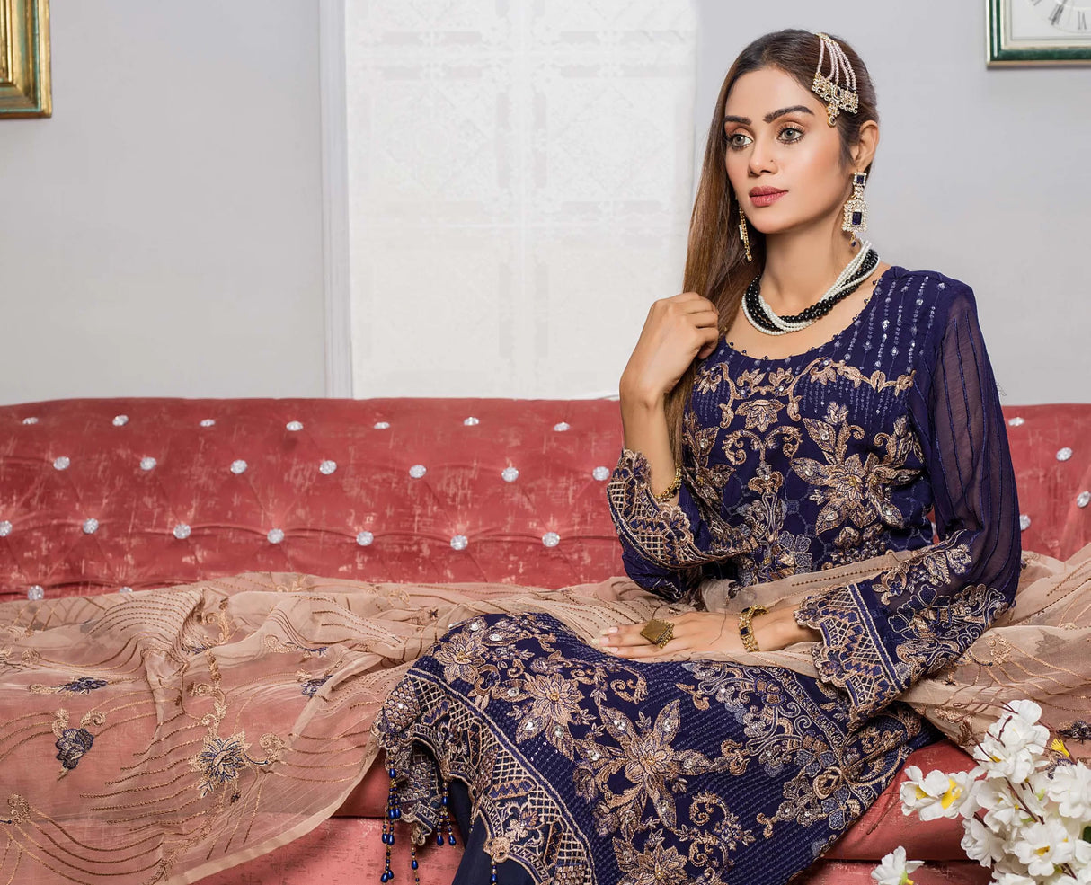 Zainab Fazlani Luxury Embrodered chiffon Collection 100% Original