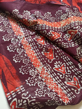 Cotton batik saree with stiched blouse