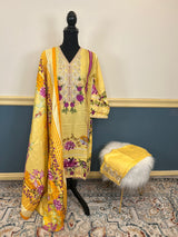 Pakistani linen Embroidered Salwar kameez Ready To Ship