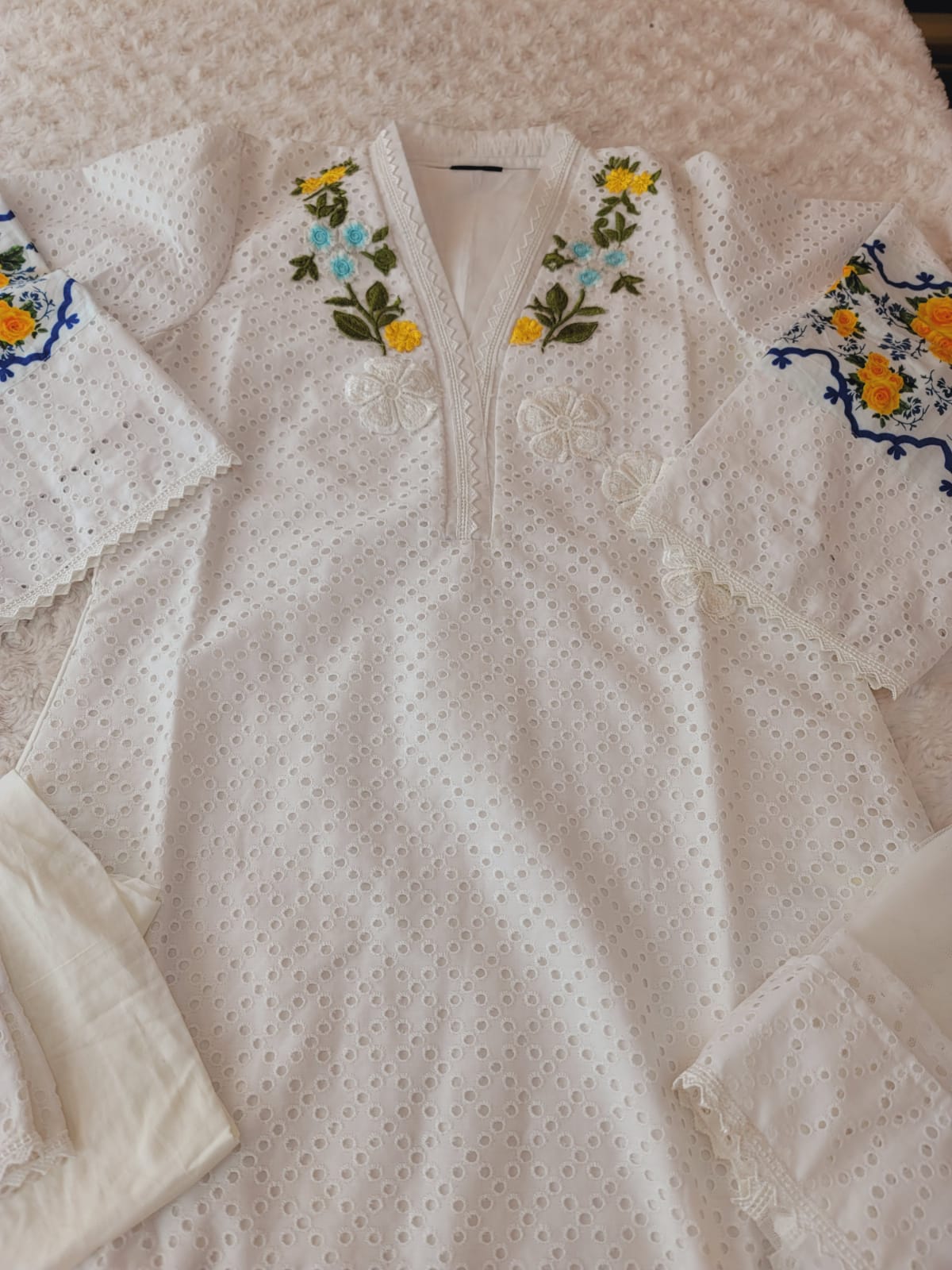 Pakistani Stitched Embroidery Lawn Suit Ready To Ship