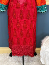 Pakistani Stitched Embroidery Lawn Suit Ready To Ship