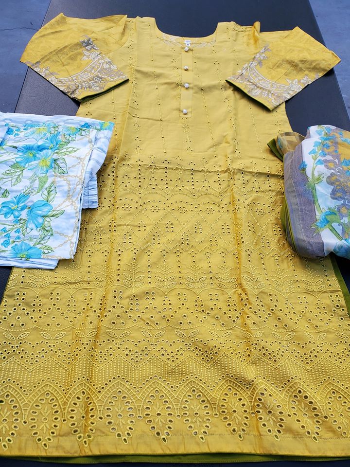 Pakistani Stitched Embroidery Lawn Suit Ready To Ship