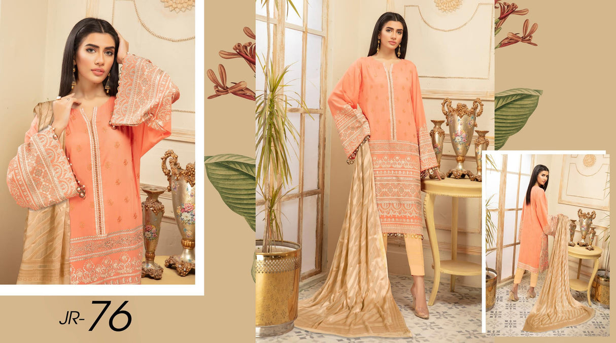 Johra Pinks Embroidered lawn Collection-100% Original Guaranteed