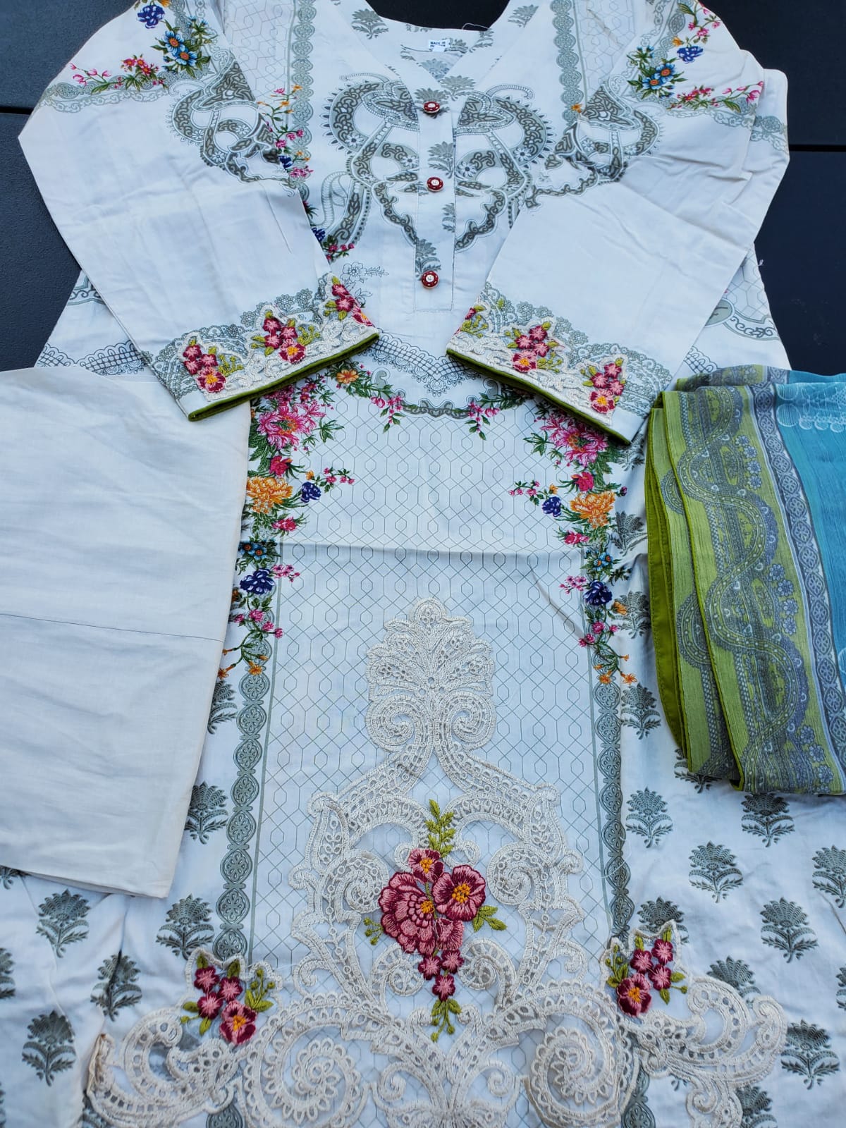 Pakistani Stitched Embroidery Lawn Suit Ready To Ship