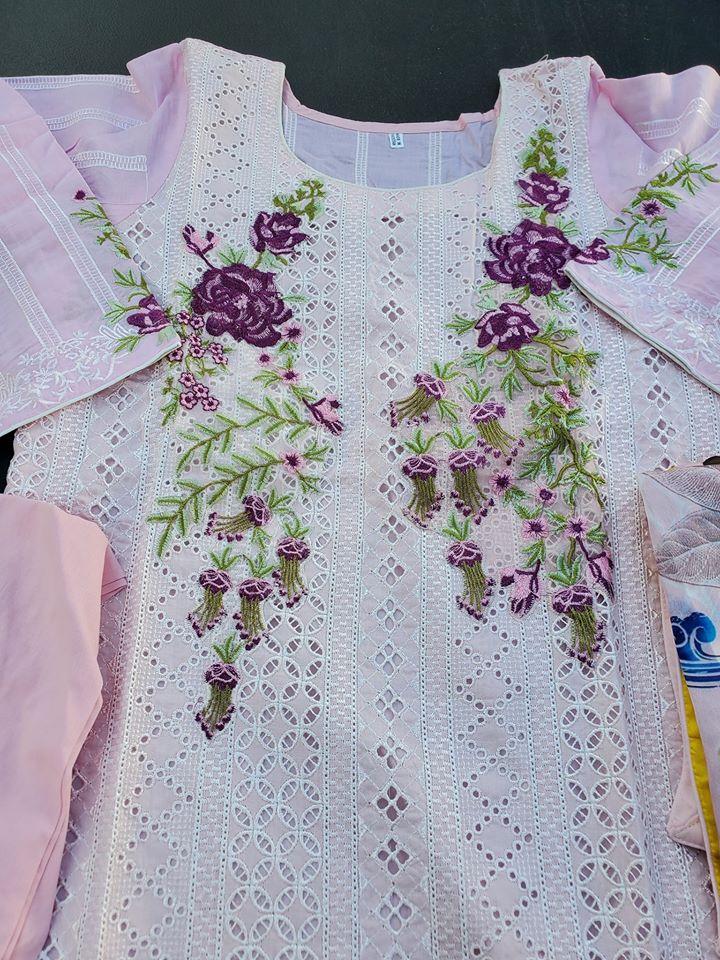 Pakistani Stitched Embroidery Lawn Suit Ready To Ship