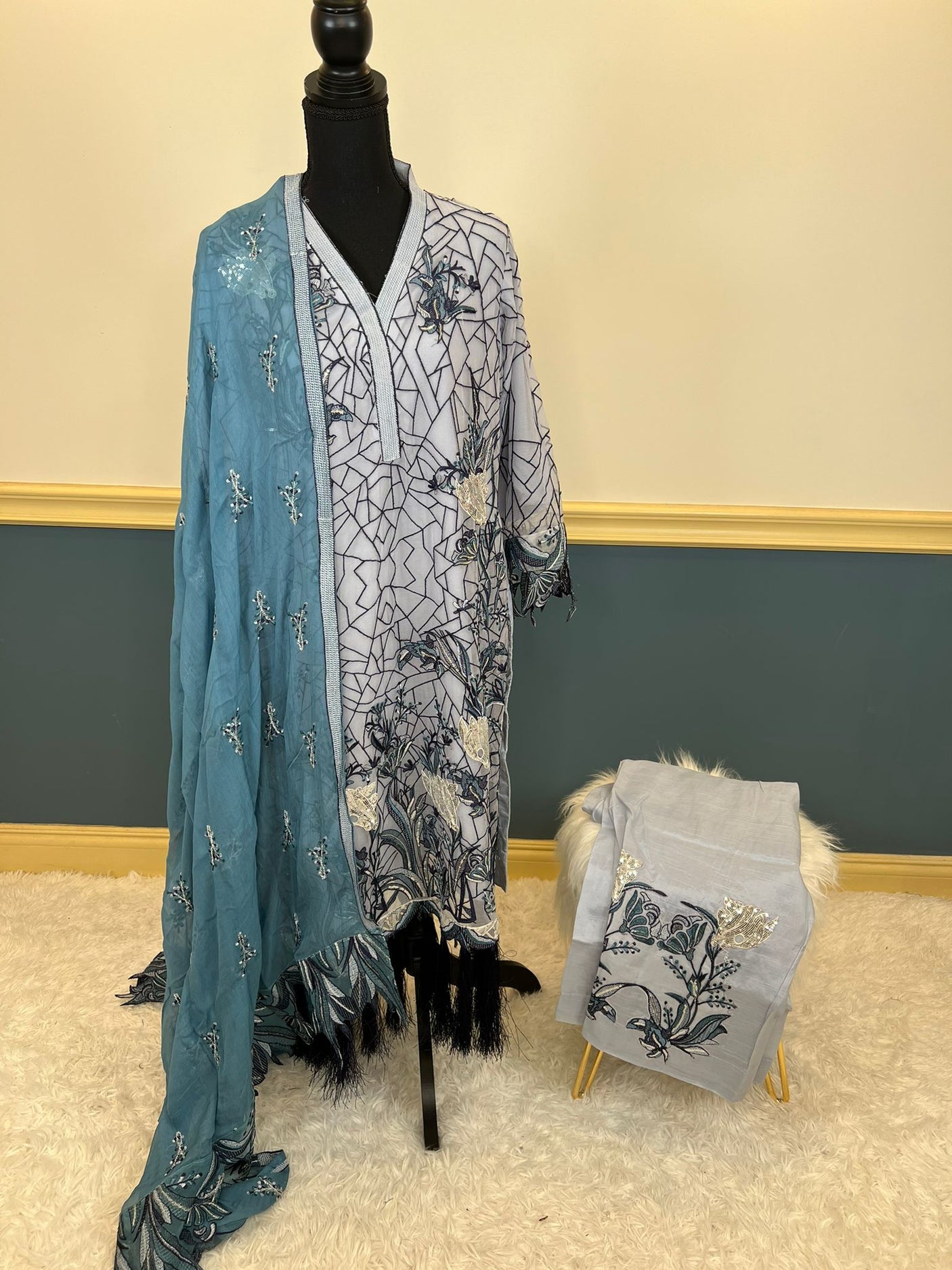 Pakistani Stitched Embroidery Party Wear Dresses Ready To Ship