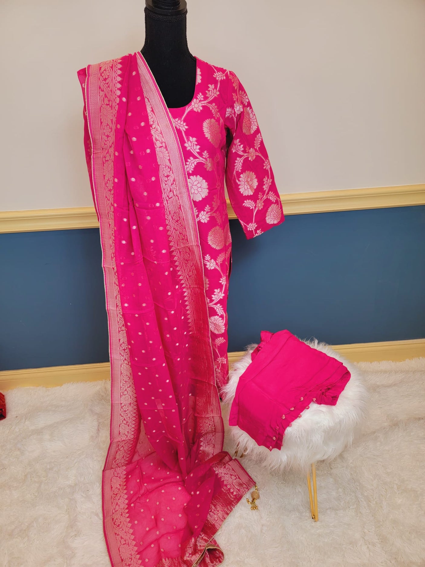 Pure Khaddi Georgette Banarasi Salwer Kamiz