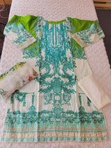 Pakistani Stitched lawn Embroidered Salwar kameez ready to ship