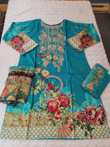 Pakistani Stitched lawn Embroidered Salwar kameez ready to ship