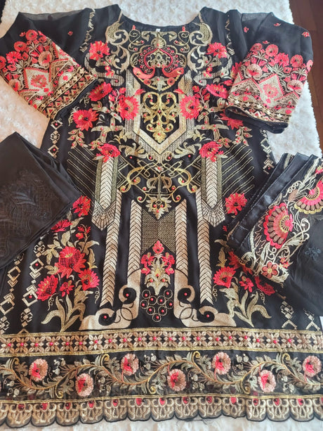 Pakistani Stitched Embroidery Party Wear Dresses Ready To Ship