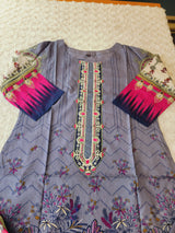 Indian Cotton Stitched Embroidery Suit Ready To Ship