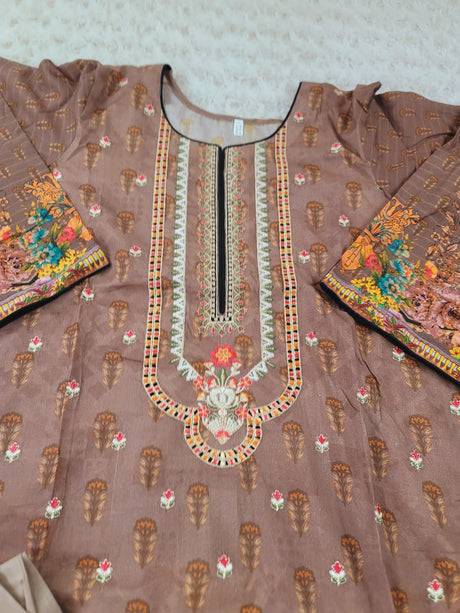 Pakistani lawn Embroidered Salwar kameez Ready To Ship