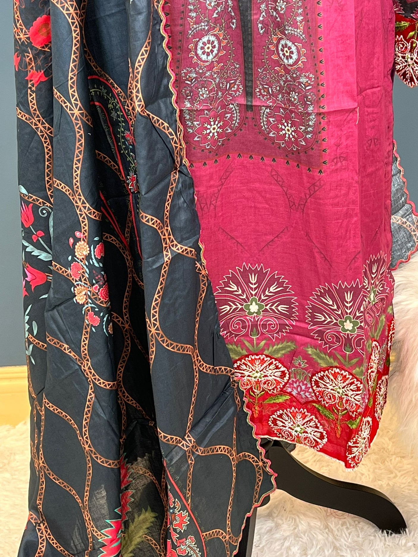 Pakistani Stitched lawn Embroidered Salwar kameez ready to ship