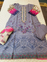 Indian Cotton Stitched Embroidery Suit Ready To Ship