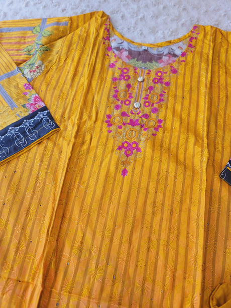 Pakistani Stitched lawn Embroidered Salwar kameez ready to ship