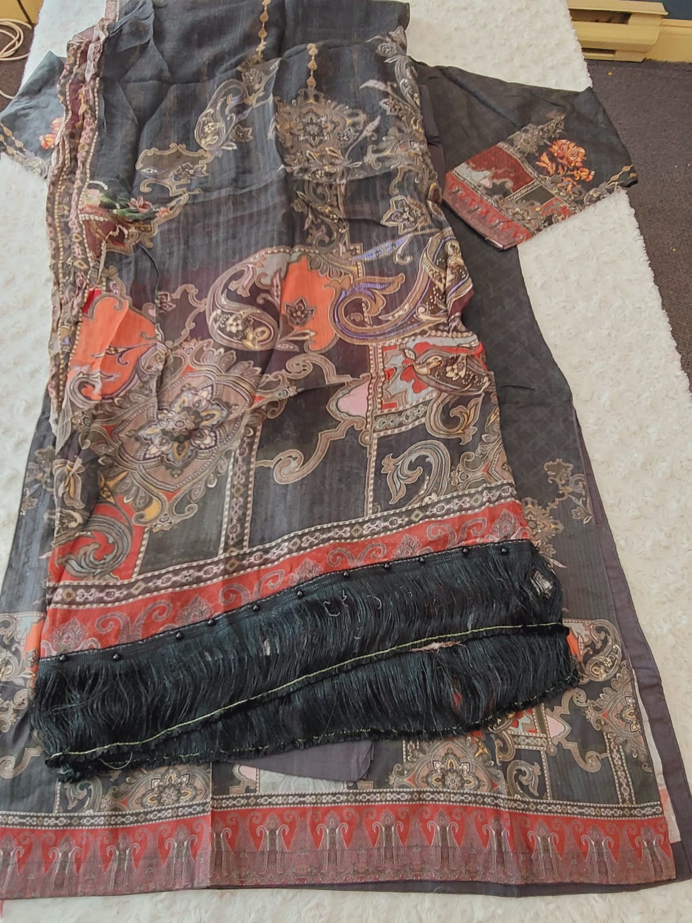 Pakistani Stitched lawn Embroidered Salwar kameez ready to ship