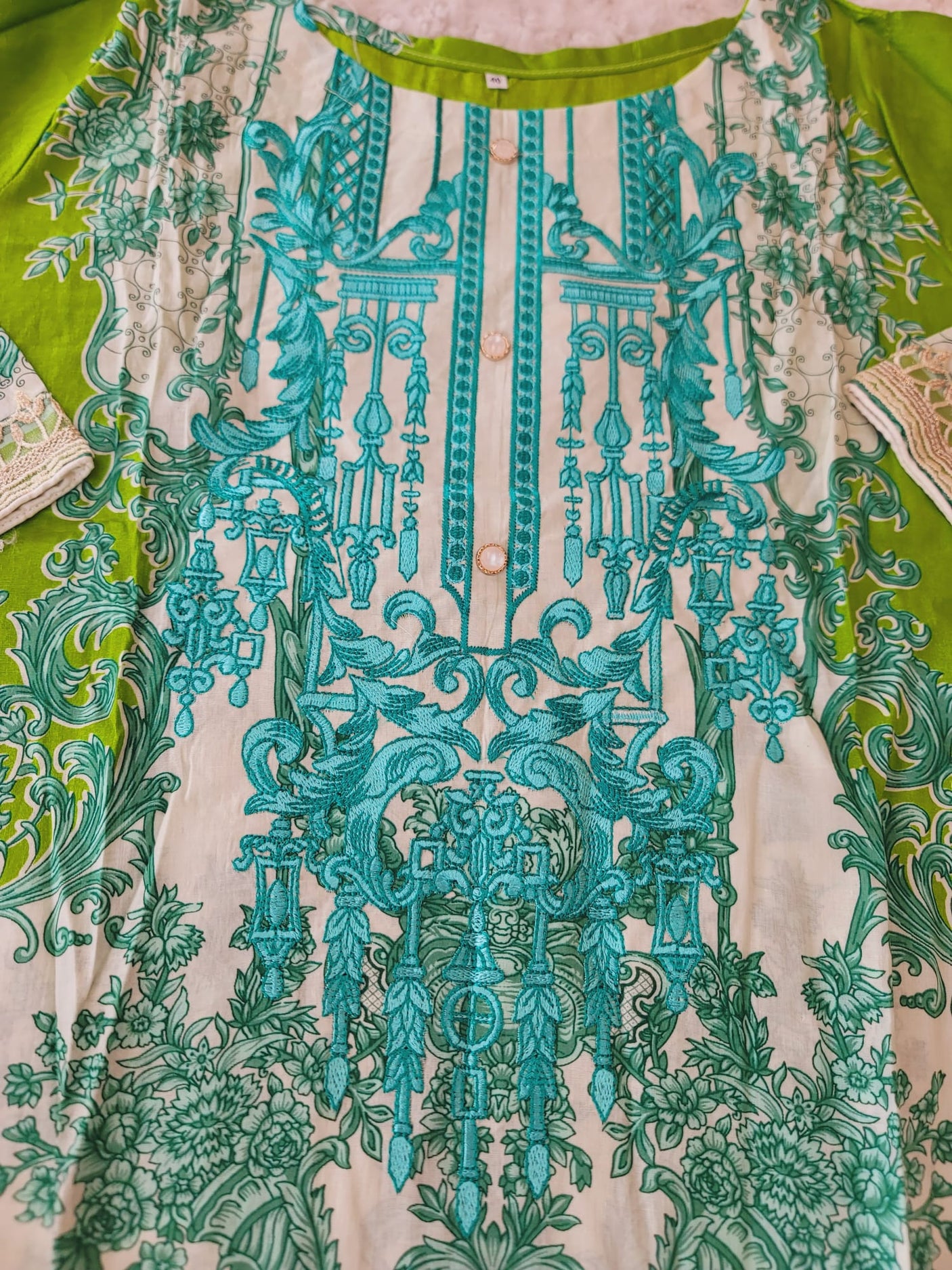 Pakistani Stitched lawn Embroidered Salwar kameez ready to ship