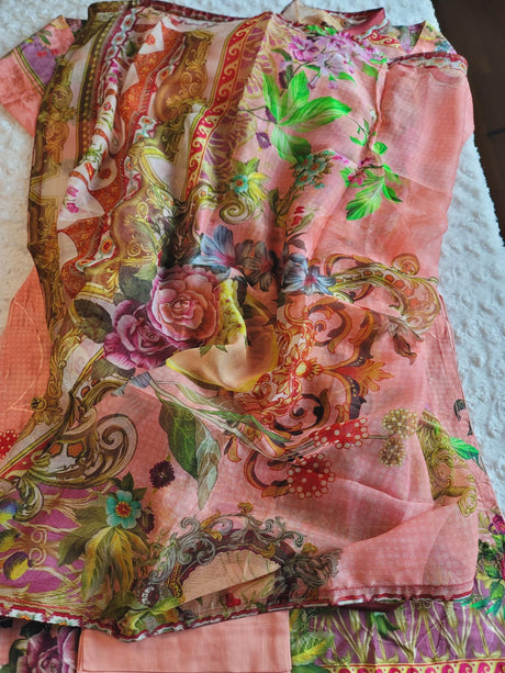 Pakistani Viscos Lawn Embroidered Salwar kameez Ready To Ship