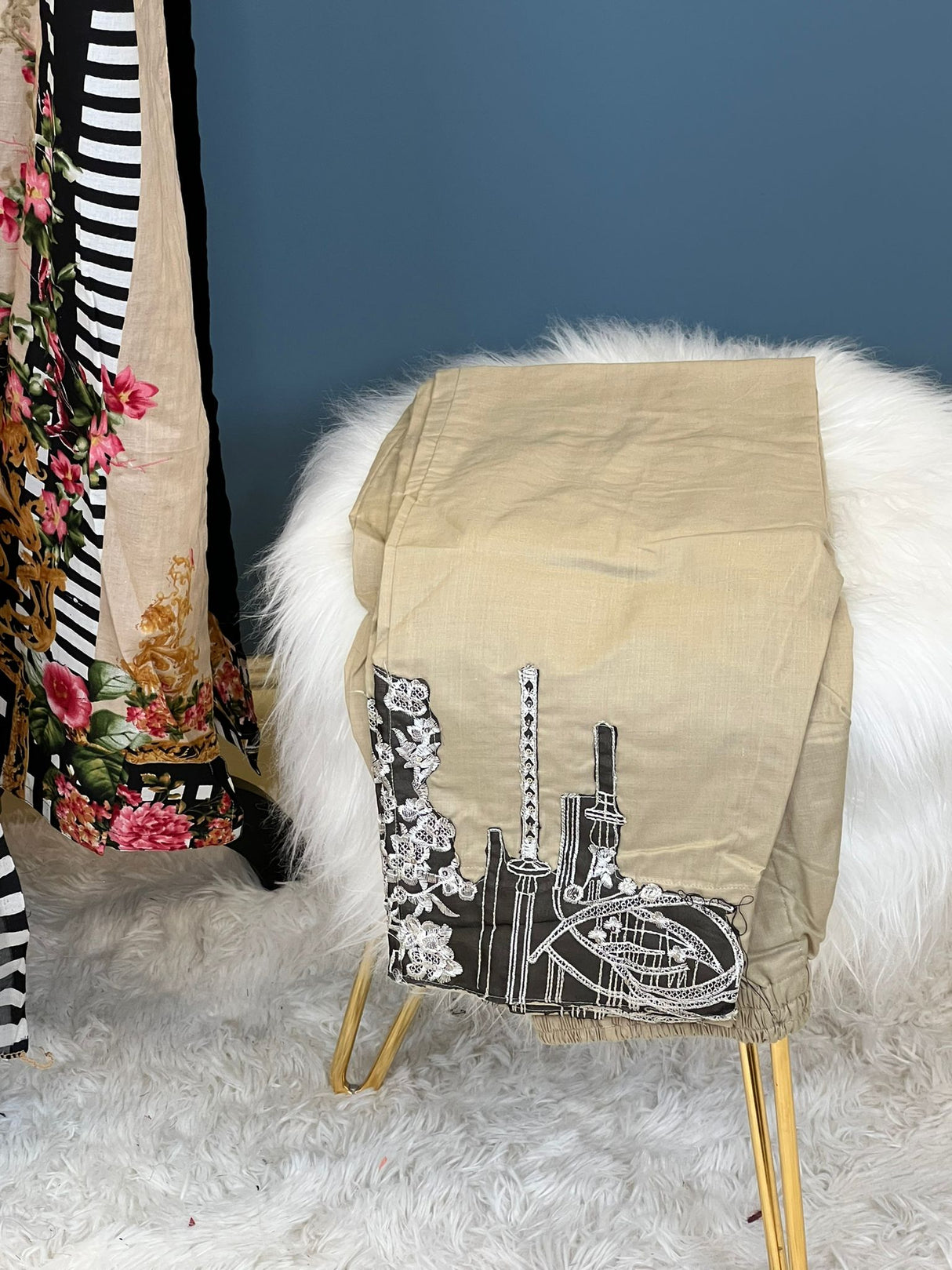 Indian Cotton Stitched Embroidery Suit Ready To Ship