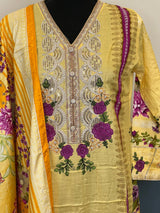 Pakistani linen Embroidered Salwar kameez Ready To Ship