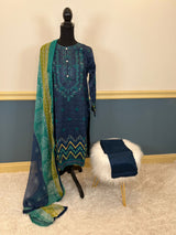 Pakistani Stitched Embroidered lawn Salwar kameez ready to ship