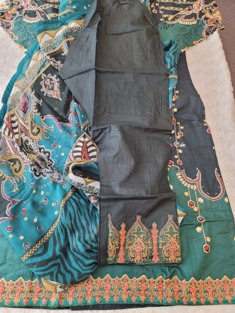 Pakistani stitched  lawn Embroidered Salwar kameez ready to ship