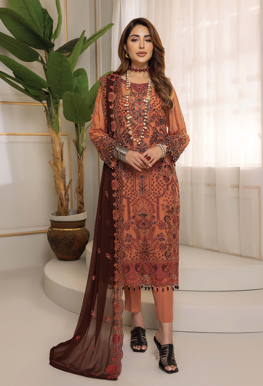 Wisteria - Embroidered Chiffon By Adan's Libas Luxury Collection 100% Original