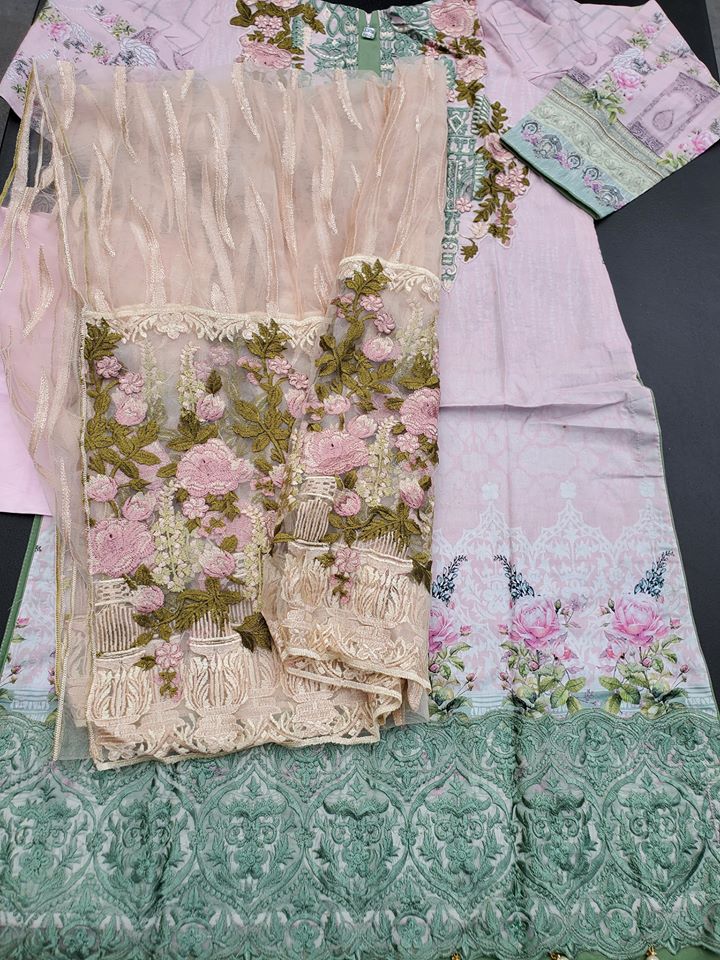 Pakistani Stitched Embroidery Lawn Suit Ready To Ship