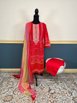 Pakistani Stitched lawn Embroidered Salwar kameez ready to ship