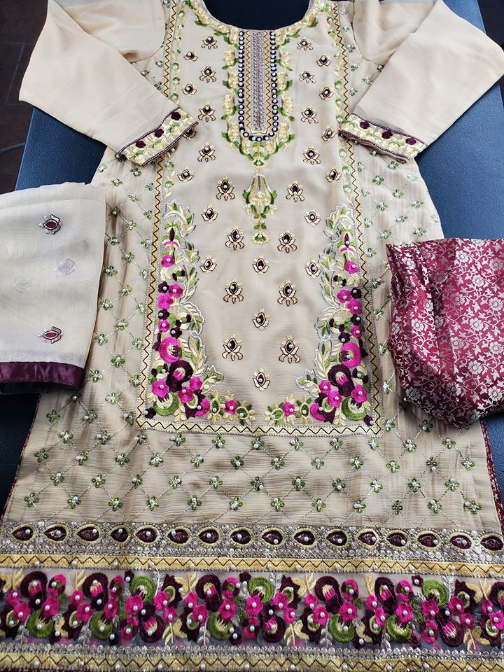 Pakistani Stitched Embroidery Party Suit Ready To Ship