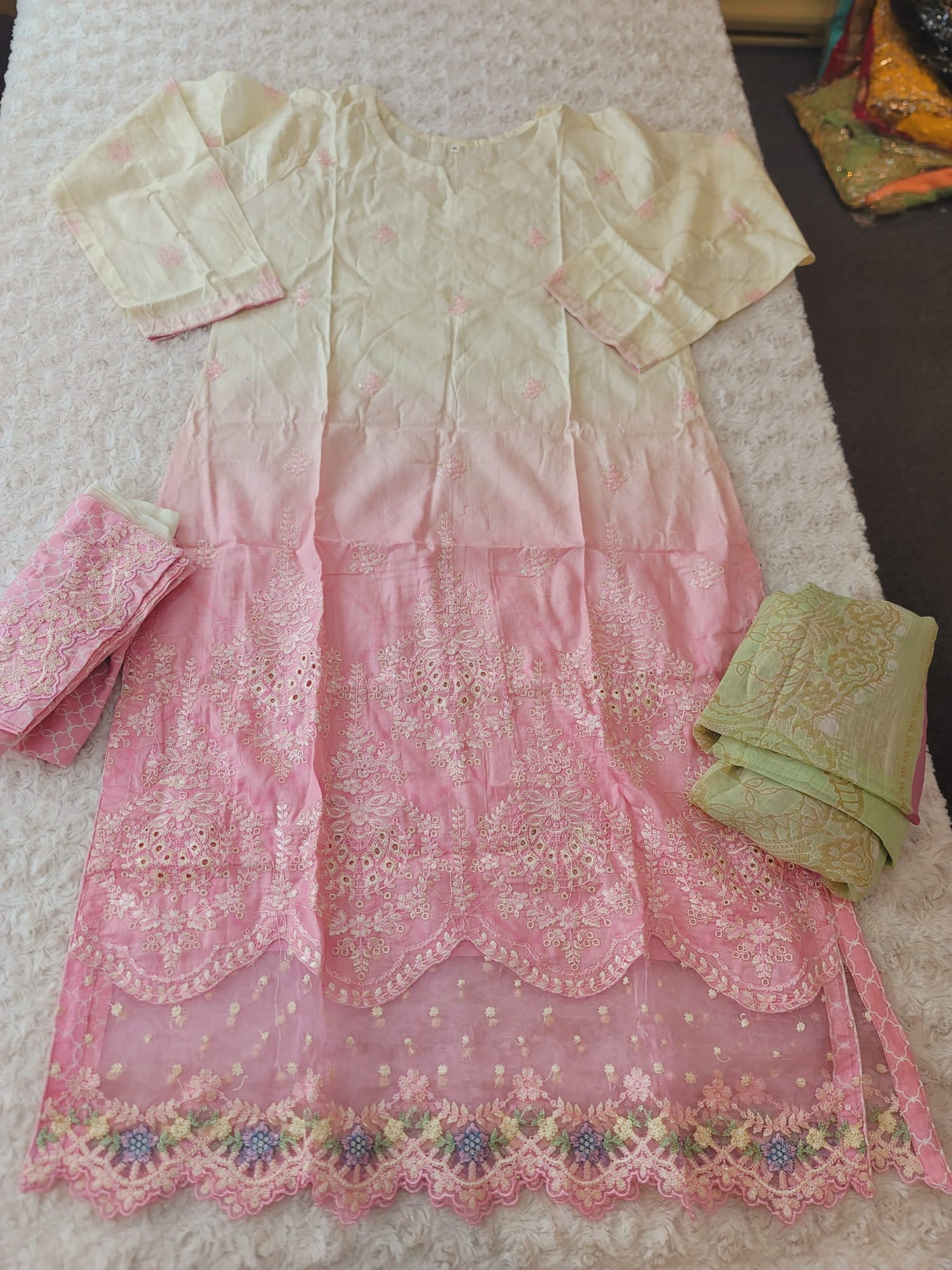 Pakistani Stitched lawn Embroidered Salwar kameez ready to ship