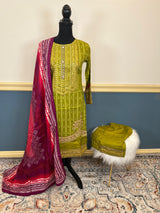 Pakistani linen Embroidered Salwar kameez Ready To Ship