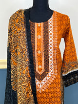 Pakistani Stitched lawn Embroidered Salwar kameez ready to ship