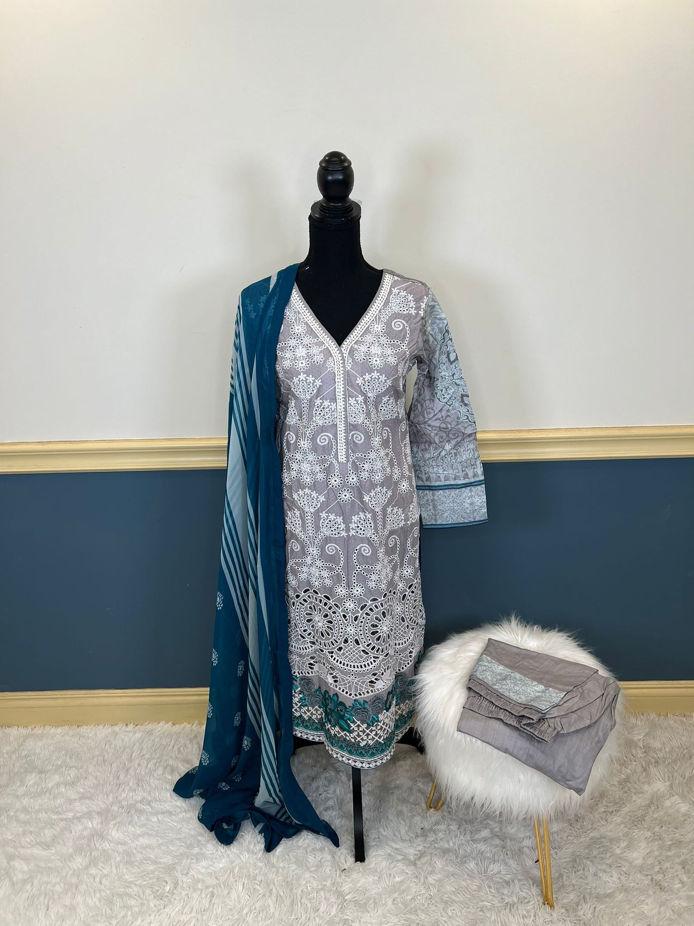 Pakistani Stitched Embroidery luxury  lawn Dresses Ready To Ship