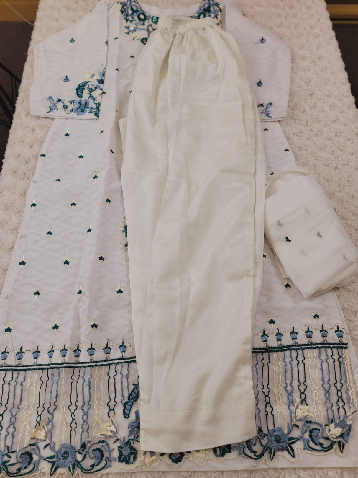 Indian Cotton Stitched Embroidery Suit Ready To Ship