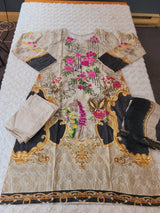 Pakistani Stitched lawn Embroidered Salwar kameez ready to ship