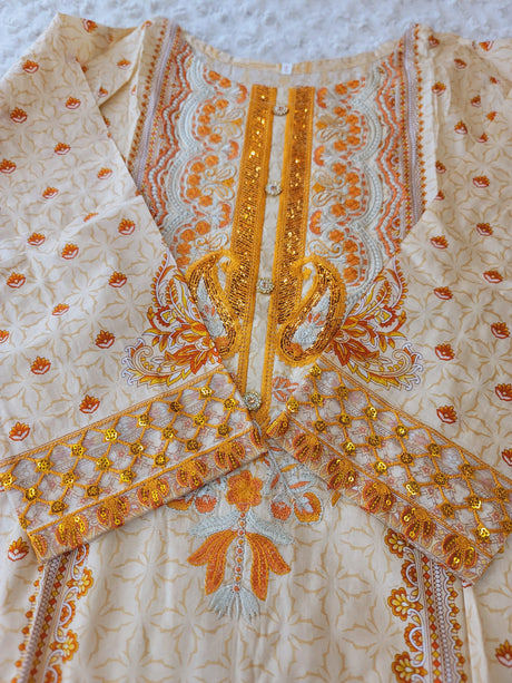 Pakistani Stitched lawn Embroidered Salwar kameez ready to ship