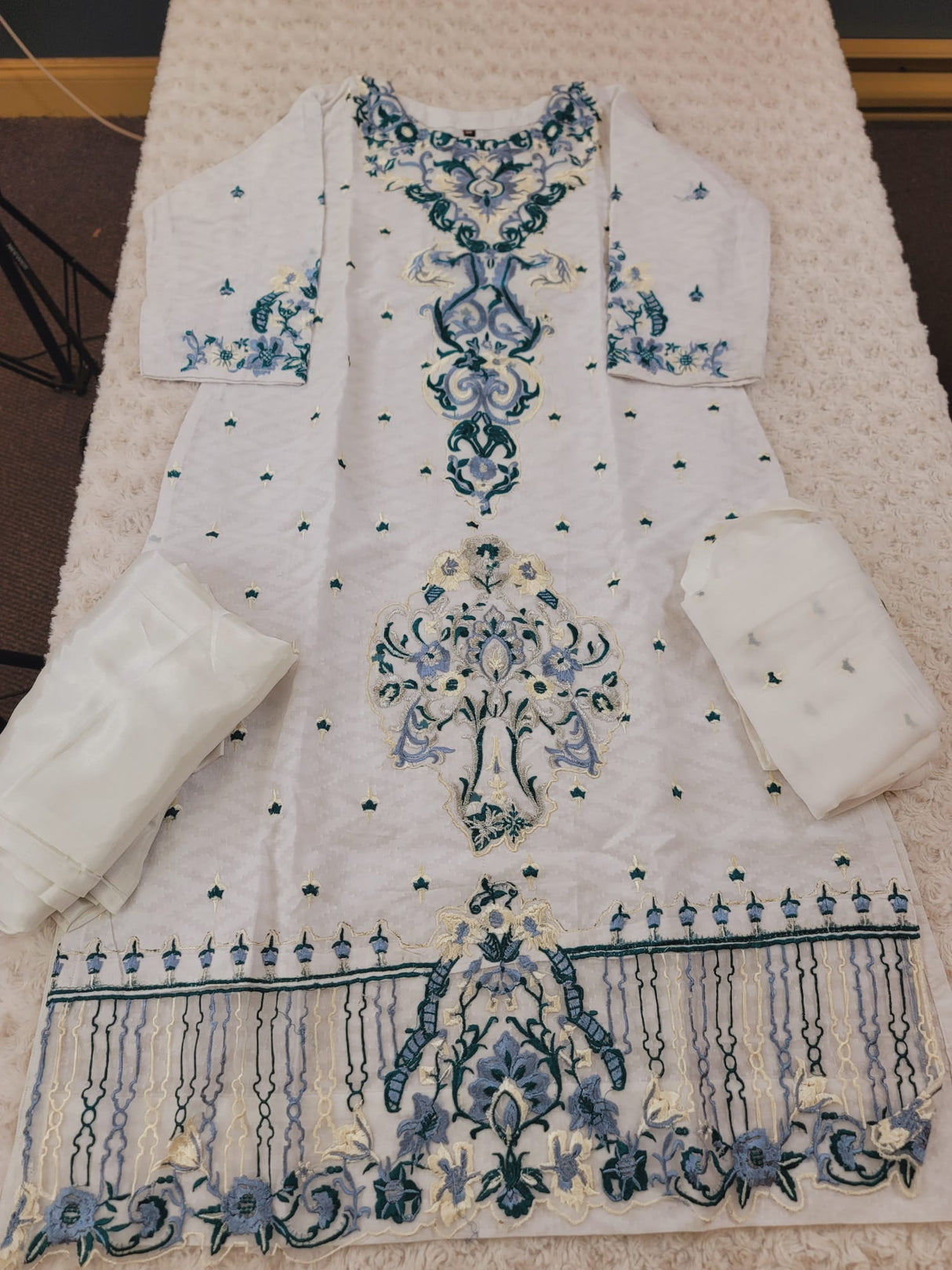 Indian Cotton Stitched Embroidery Suit Ready To Ship
