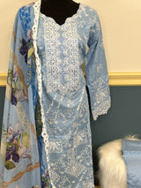 Luxury Embroidered lawn Salwar kameez ready to ship