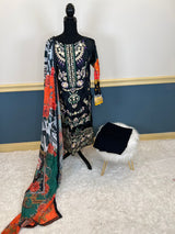 Pakistani lawn stitched  Embroidered Suit Ready To Ship