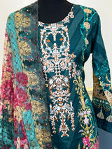Pakistani Stitched lawn Embroidered Salwar kameez ready to ship