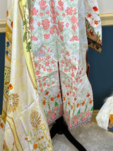 Pakistani lawn stitched  Embroidered Suit Ready To Ship