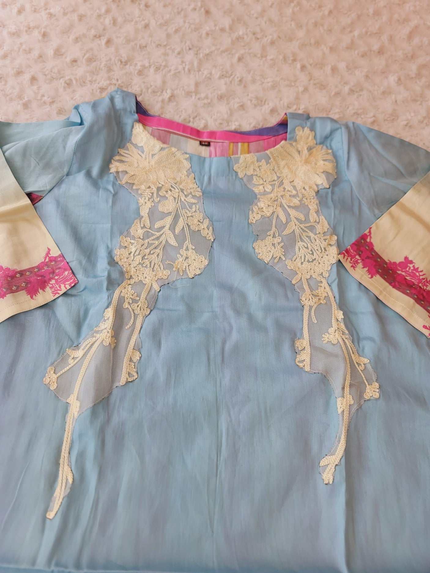 Indian Cotton Stitched Embroidery Suit Ready To Ship